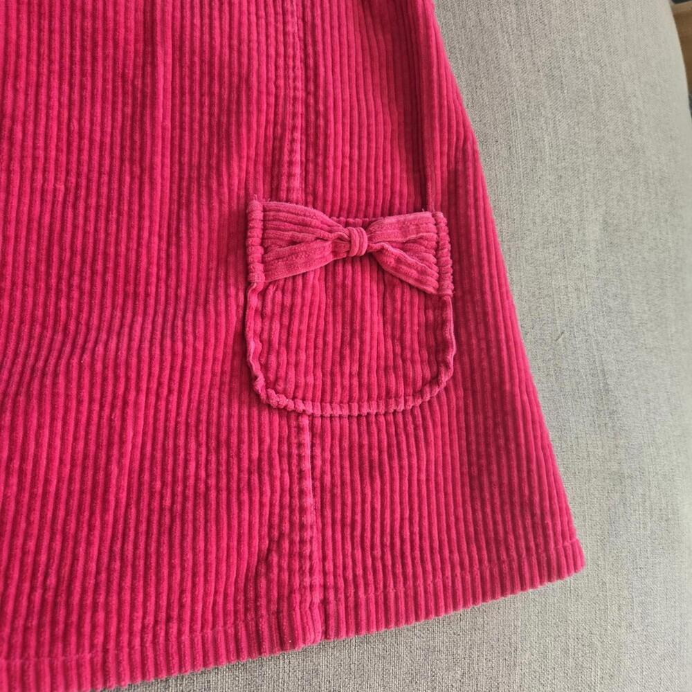 Vintage Sesame Street Bright Pink 3T Corduroy Jumper Dress Flower Embroidery - Picture 3 of 7